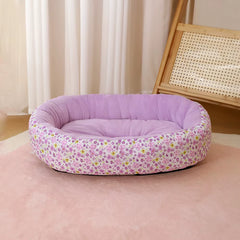 All Seasons Soft Medium Dog Bed House Flower Cute Small Cat Sofa Bed Comfortable Elastic Medium Cat Nest Kennel Accessories