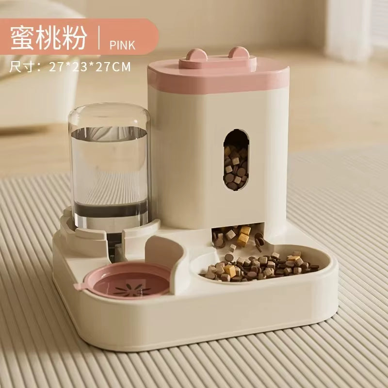 Automatic 2-in-1 Pet Feeder and Water Dispenser for Dogs and Cats - Large Capacity Food Bowl and Accessory for Puppies and Kittens