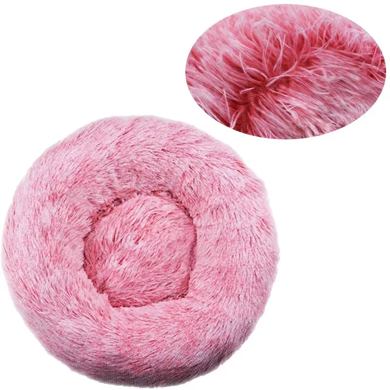 Round Plush Winter Pet Bed - Washable Basket for Small, Medium, and Large Dogs and Cats