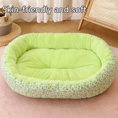All Seasons Soft Medium Dog Bed House Flower Cute Small Cat Sofa Bed Comfortable Elastic Medium Cat Nest Kennel Accessories
