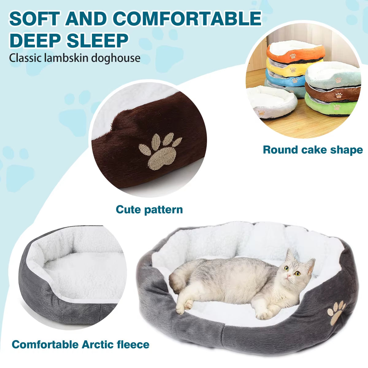 Washable Super Soft Dog Bed Pet Mattress Supplied Plush Large Cat Mat Lamb Fur Dog Kennel Teddy Small Bulldog Etc