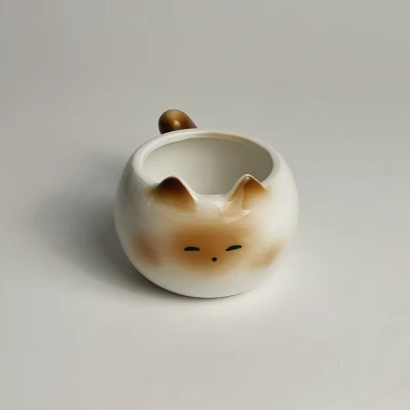 210ml Ceramic Mug Featuring Cartoon Siamese Cat - Underglaze Colored Coffee and Water Cup for Home Use, Ideal for Breakfast and Gifting