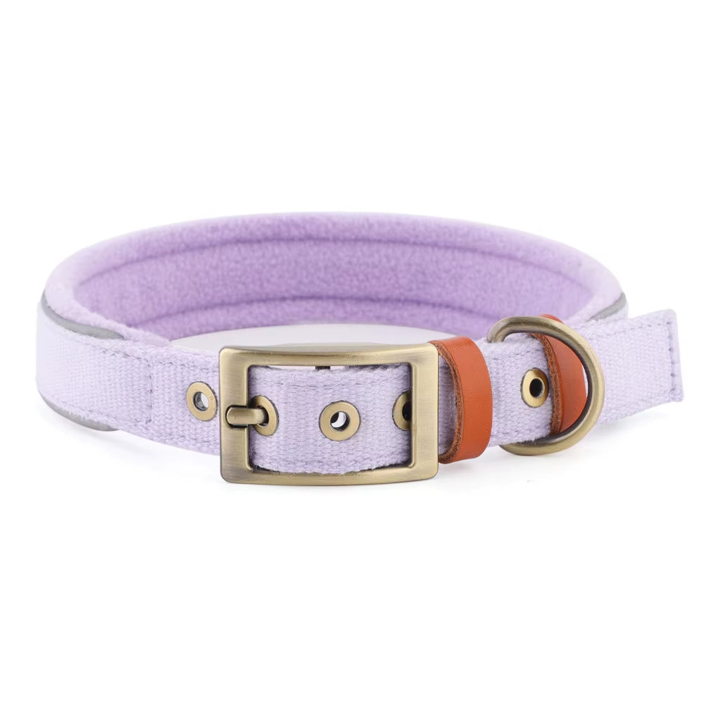 Cotton‑Linen Adjustable Dog Collar & Leash Set – Reflective, Comfortable, Durable Pet Collar for Small, Medium & Large Dogs