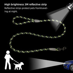 Premium Braided Nylon Rope Dog Leash and Collar Set - Heavy-Duty Adjustable Climbing Rope Pet Lead with Quick-Release Safety Buckle for Small, Medium, and Large Dogs