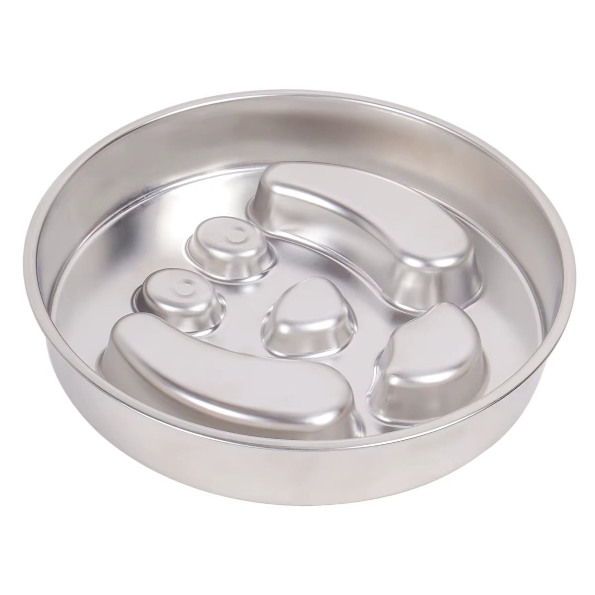 Pet Bone And Footprint Stainless Steel Feeding Bowl