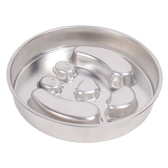 Pet Bone And Footprint Stainless Steel Feeding Bowl