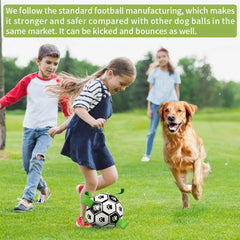 Interactive Dog Soccer Ball with Tug Straps