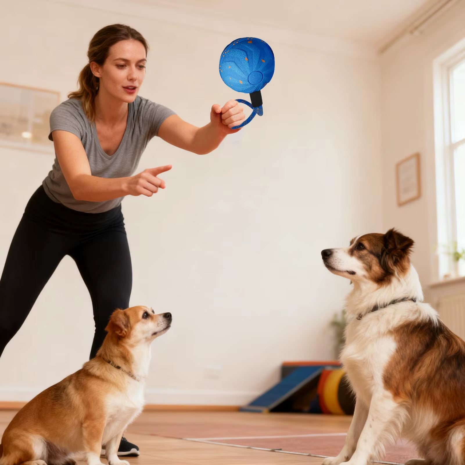 Interactive Dog Ball Smart Waterproof Bouncing Moving Dog Ball Pet Toys for Enrichment Stimulation Busy Exercise Fetch Puppy