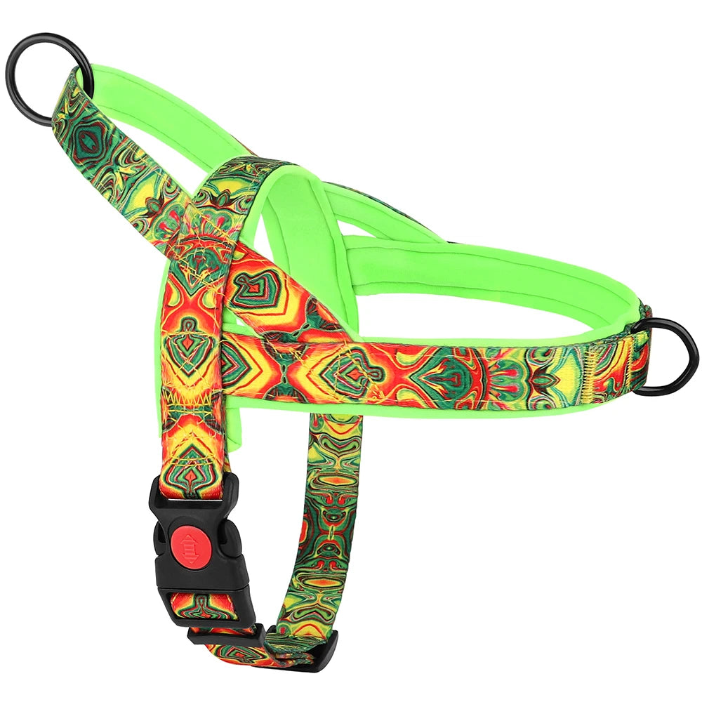 Nylon Dog Harness No Pull Strong Dog Harnesses Adjustable Pet Walking Training Vest for Small Medium Large Dogs Pitbull Bulldog