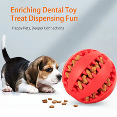 Interactive Dog & Cat Treat Ball - Natural Rubber Dental Chew & IQ Toy