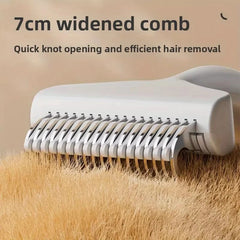 Curved Stainless Steel Pet Grooming Brush - Professional Deshedding Tool for Dogs & Cats