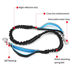 Bungee Waist Dog Leash – Hands‑Free Running & Walking Belt with Fanny Pack, Shock‑Absorbing Lead for Medium & Large Dogs