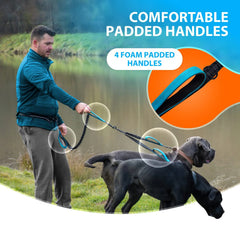 Heavy-Duty Short Elastic Buffer Dog Leash - Shock-Absorbing Explosion-Proof Pulling Lead with Padded Control Handle and Breakaway Safety for Small to Large Dogs