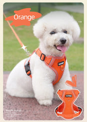 Breathable Summer Mesh Dog Harness and Leash Set - Soft Step-In Escape Proof Puppy Vest for Small Dogs, Teddy, Bichon Frise, and Cats