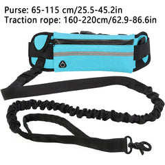 Hands‑Free Reflective Dog Leash – Adjustable Elastic Waist Belt & Traction Rope for Running and Walking