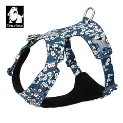 Premium Floral Cotton Dog Harness - Adjustable Aluminum Alloy Vest