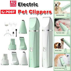 4-In-1 Electric Pet Grooming Tool Set For Pets - Hair Clipper Shaver And Nail Grinder