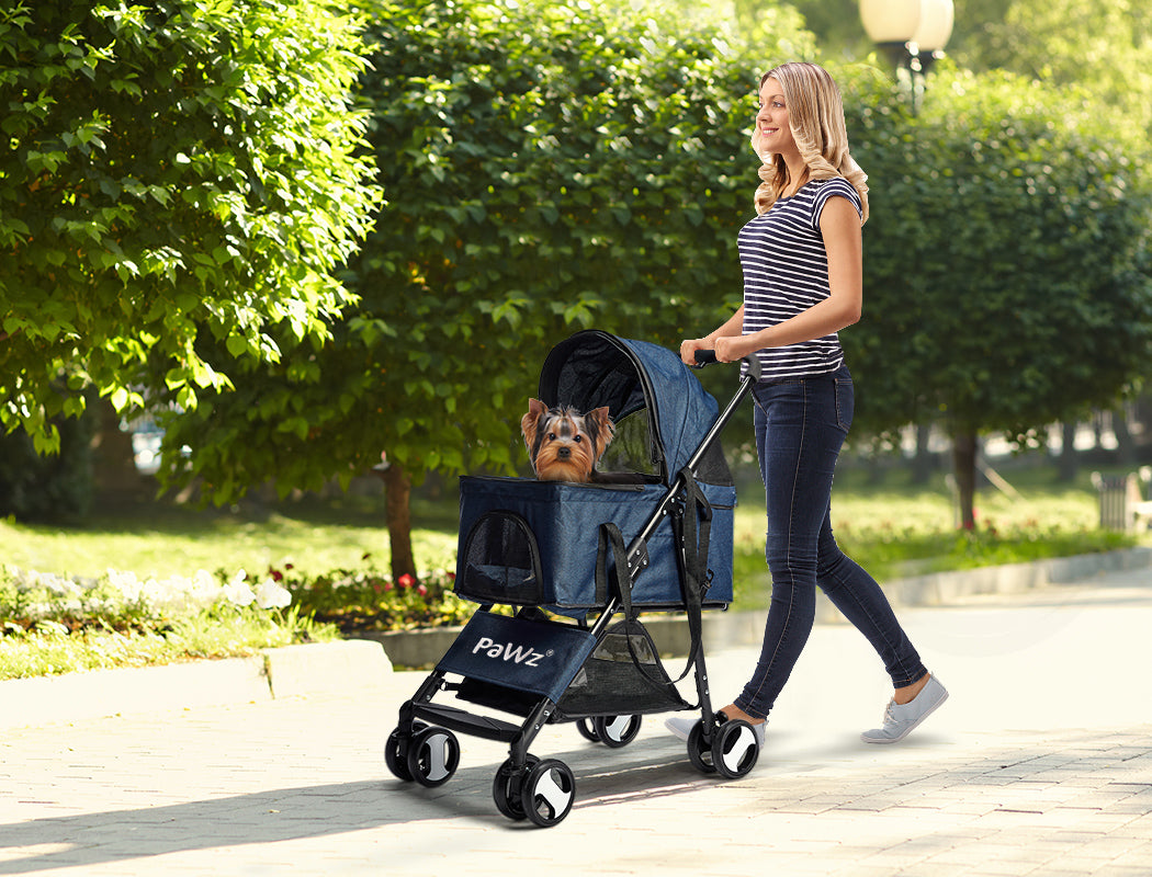 Pawz Pet Stroller Dog Cat Travel Carrier Bicycle Trailer Pram Foldable Pushchair