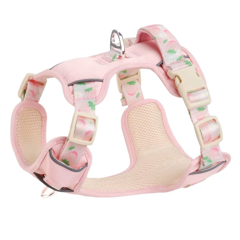 Adjustable Dog Summer Breathable Harness With Matching Leash