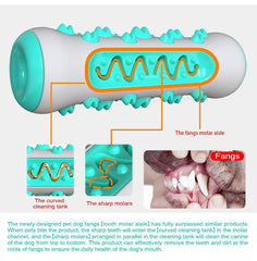 Extra-Tough Elastic TPR Dog Molar Toothbrush Toy - 360-Degree Depth Dental Care Cleaning Chew Stick for Puppies, Medium, and Large Dogs