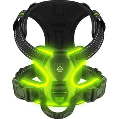 Led Luminous Dog Harness No Pull Adjustable Rechargeable Pet Vest Harness Small Medium Large Dogs Outdoor Walking Pet Supplies