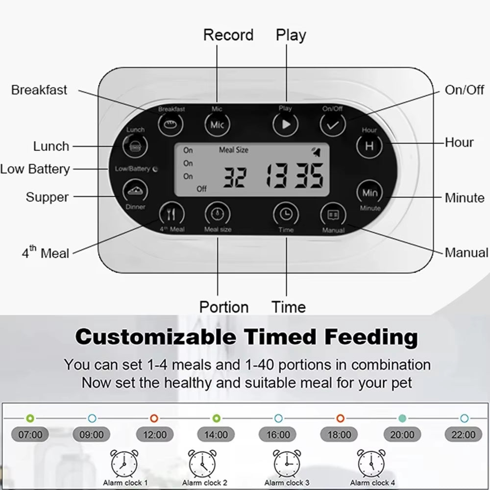 Smart Pet Feeder Automatic Cat Food Dispenser Cat Dog Bowl Automatic Cat Feeder Dog Slow Food Machine with Timed Quantitative