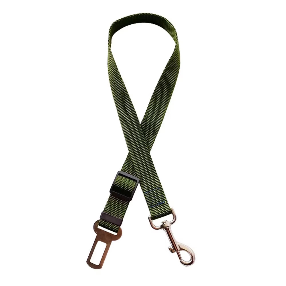 Adjustable Reflective Dog Car Seat Belt Harness with Cushioning and Elasticity for Safe Travel