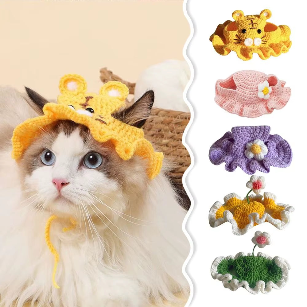 Adjustable Knitted Cute Cat Hat