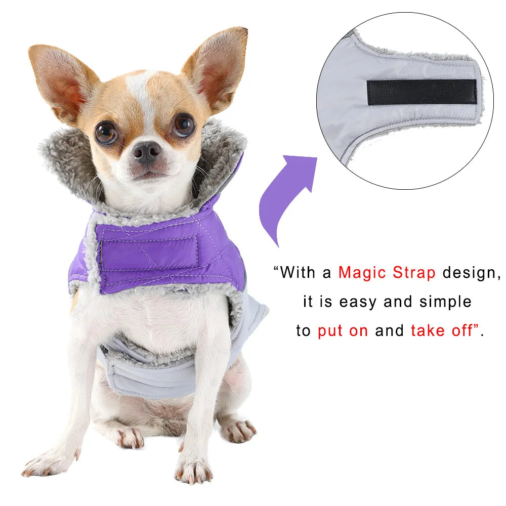 Pawzation Quilted Reflective Dog Vest – Waterproof Winter Jacket with Integrated D-Ring