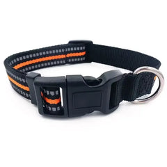 Reflective Dog Collar for Small to Large Dogs - Adjustable Safety Nylon Puppy Collar - High-Visibility Sturdy Neck Collar for Night Walking