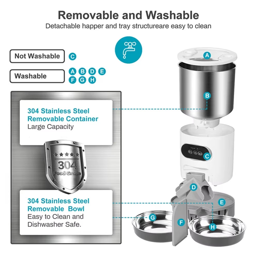 Smart Pet Feeder Automatic Cat Food Dispenser Cat Dog Bowl Automatic Cat Feeder Dog Slow Food Machine with Timed Quantitative