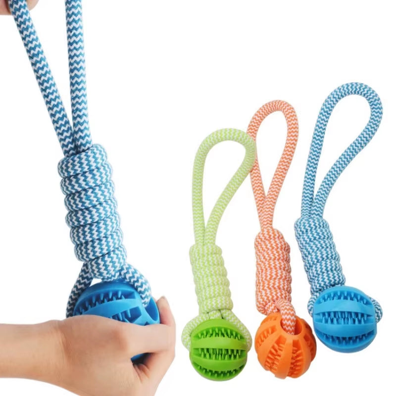 Pet Ball Toy with Rope Rubber Leaking Balls Toy for Small Large Dogs Puppy Chewing Bite Resistant Toys Dog Accessories
