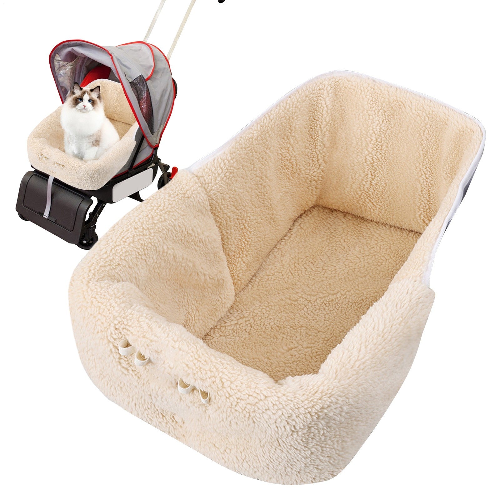 Dog Stroller Pad Winter Dog Cat Stroller Cushion Mat Liners Magnetic