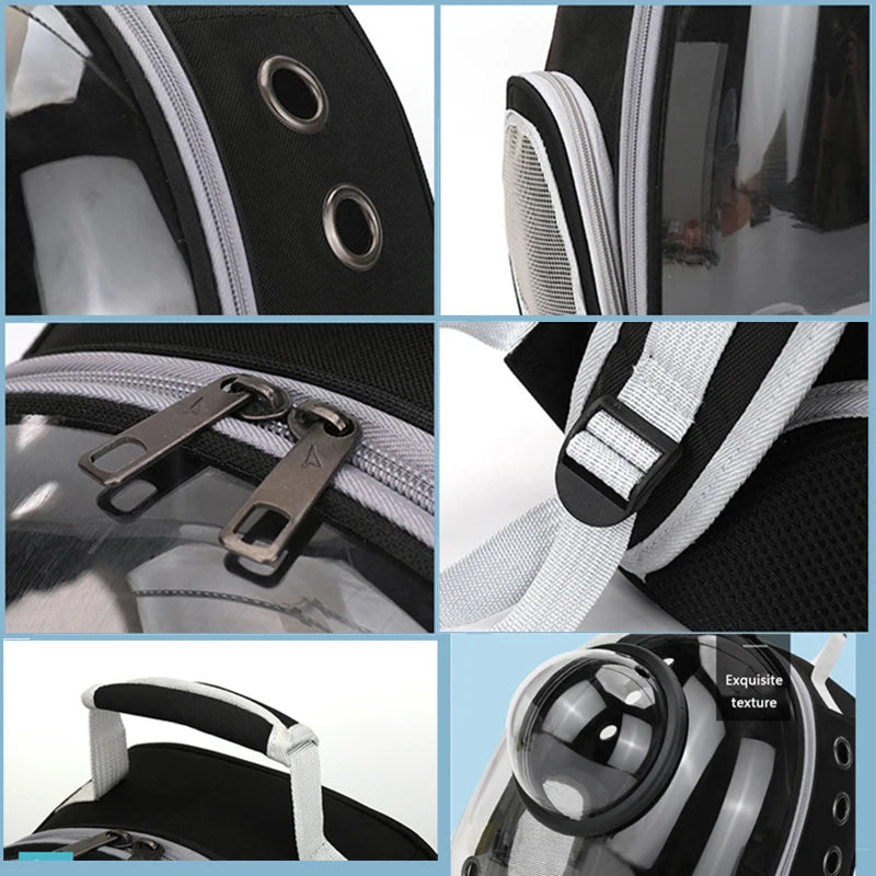 Transparent Pet Carrier Backpack - Breathable Space Capsule for Cats and Dogs, Portable Transport Solution
