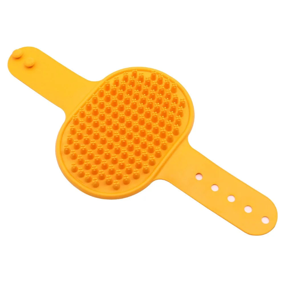 Soft Silicone Pet Bath Brush for Dogs & Cats - Dual-Sided Grooming Massage Tool with Waterproof Design, Removes Loose Hair Durin