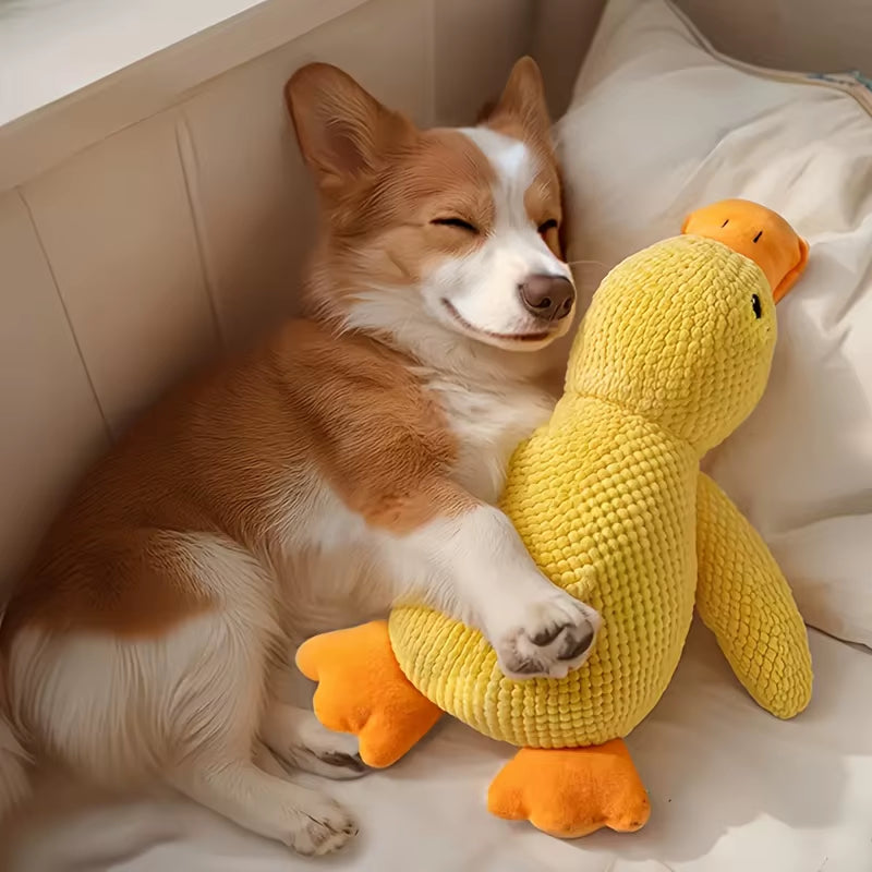 Durable Chew-Resistant Plush Duck Toy for Small Dogs. Perfect for Teething Puppies like Pomeranians & Chihuahuas.