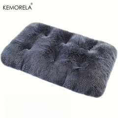 Luxury Large Dog Bed - Plush Fluffy Kennel Mat with Non-Slip Polyester Bottom Washable Durable