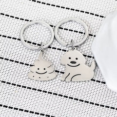 Cute Cat Keychain Stainless Steel 