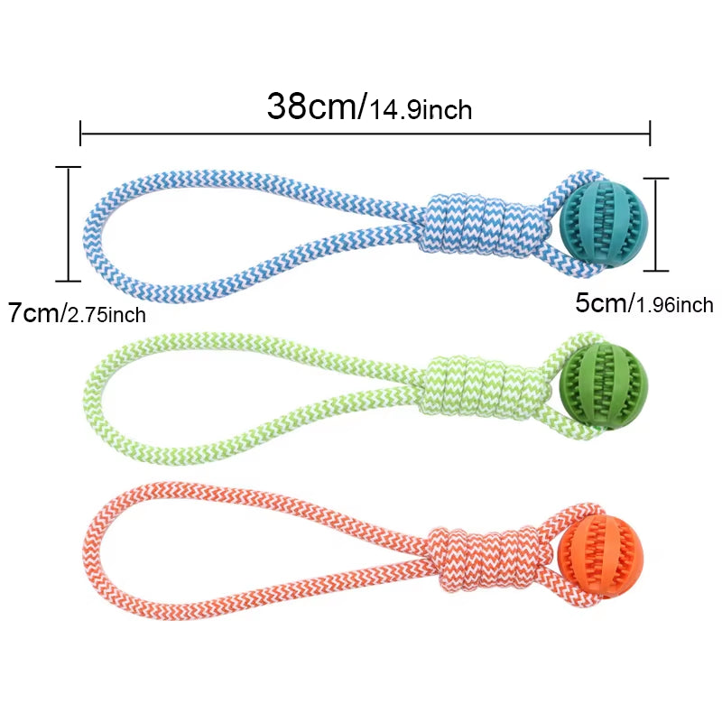 Pet Ball Toy with Rope Rubber Leaking Balls Toy for Small Large Dogs Puppy Chewing Bite Resistant Toys Dog Accessories