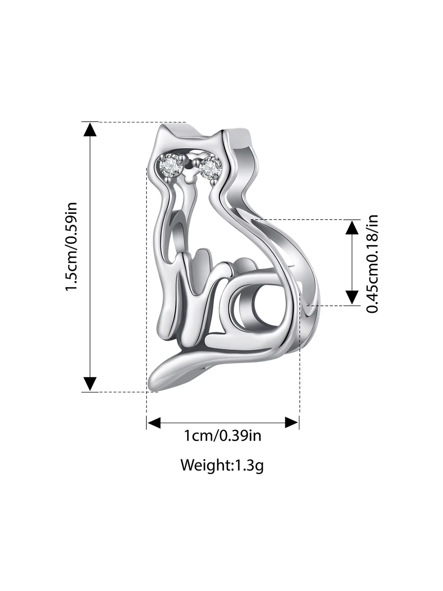 Cat Shaped Pendants For Bracelet & Necklace