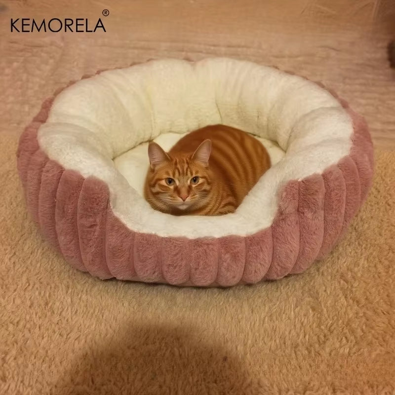 Jumbo Soft Warm Pet Bed - Plush Cozy Sofa with Backrest