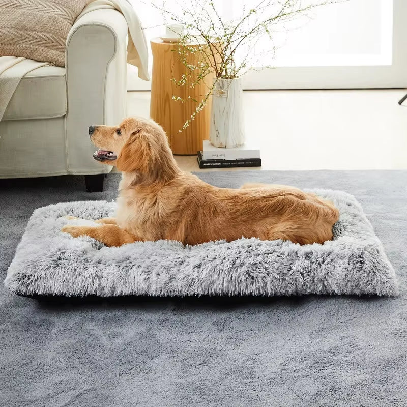 Premium Plush Washable Pet Bed Mat for Cats and Dogs - Thick and Cozy Cushion for Medium to Large Pets