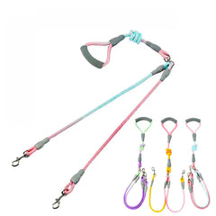 Double Pet Leash with Jewel-Tone Gradient