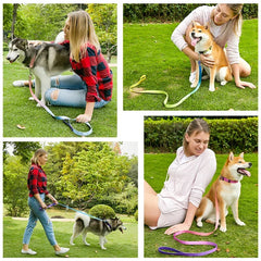 Sunset Horizon Gradient Nylon Dog Collar and Leash Set - High-Density Adjustable Pet Walking Gear with Quick-Release Buckle for Small, Medium, and Large Pets