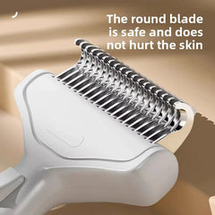Curved Stainless Steel Pet Grooming Brush - Professional Deshedding Tool for Dogs & Cats