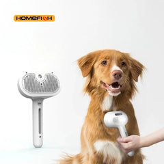 2-in-1 Nano Spray Pet Grooming Brush - Electric Steamy Brush for Dogs & Cats - Anti-Flying Fur & Deshedding Tool