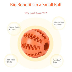 Interactive Dog & Cat Treat Ball - Natural Rubber Dental Chew & IQ Toy
