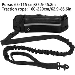 Hands‑Free Reflective Dog Leash – Adjustable Elastic Waist Belt & Traction Rope for Running and Walking
