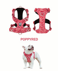 Premium Floral Cotton Dog Harness - 3M Reflective All-Season Vest