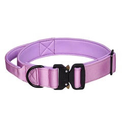 Tactical Dog Collar with Control Handle - Heavy Duty Nylon Military Dog Collar - Adjustable Large Dog Collar with Quick-Release Metal Buckle